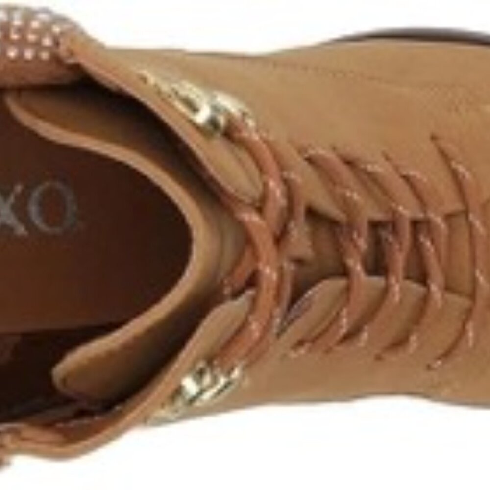 XOXO Women's Maddie Fashion Heeled Ankle Boot, Beige, Size 5 - Picture 6 of 7